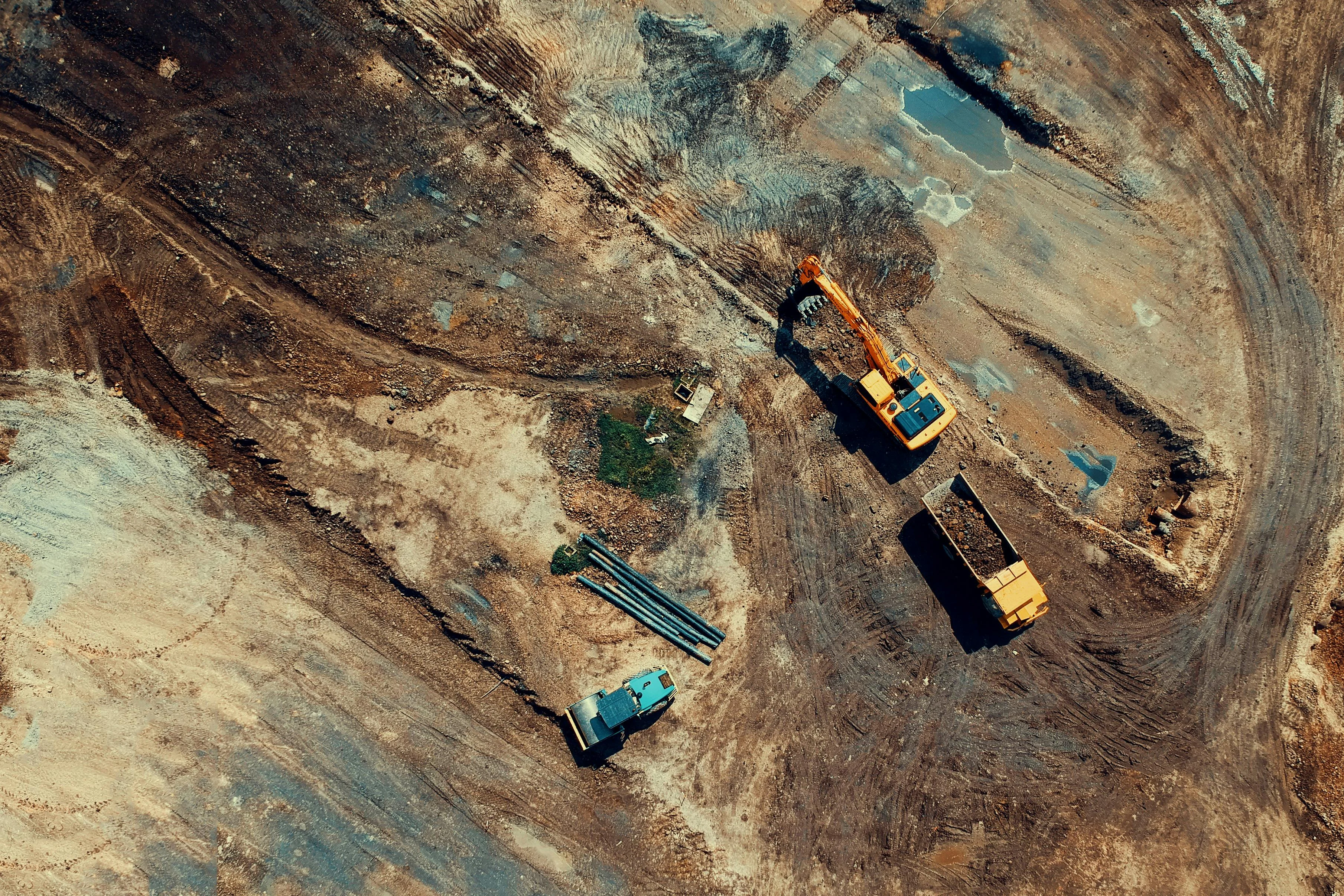 Bird's eye view of a construction site