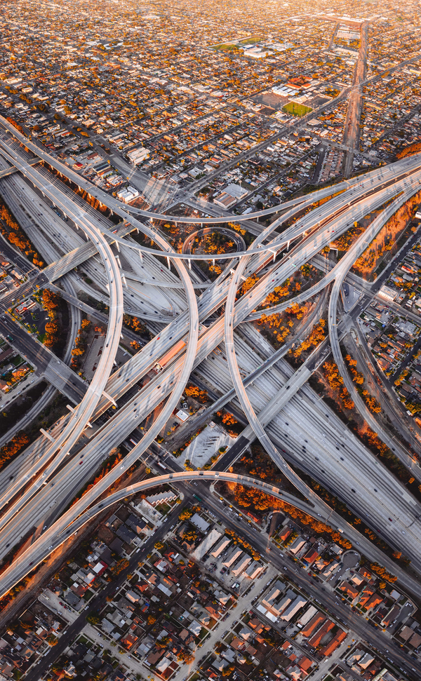 Intersecting roads and highways to represent coordinated cooperation between many businesses